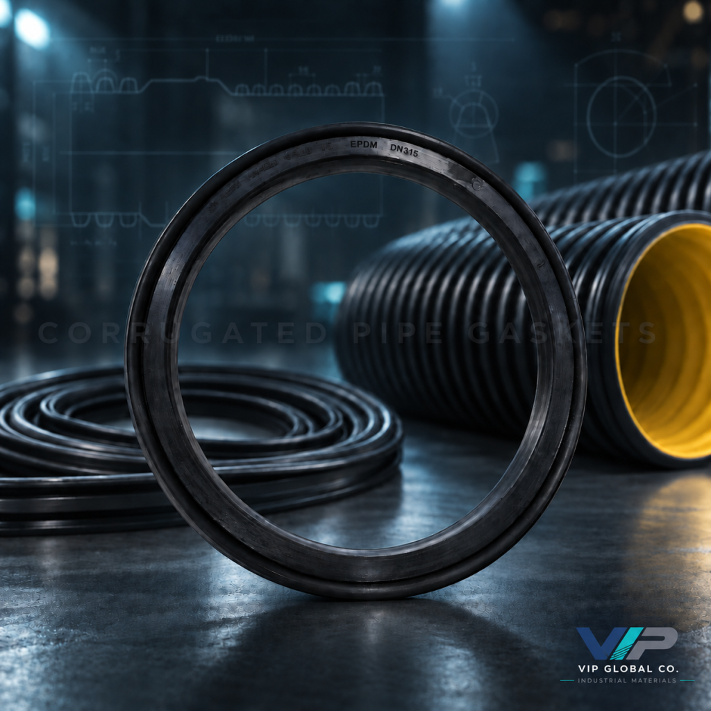 SBR and EPDM corrugated pipe gaskets manufactured by VIP Global Co.