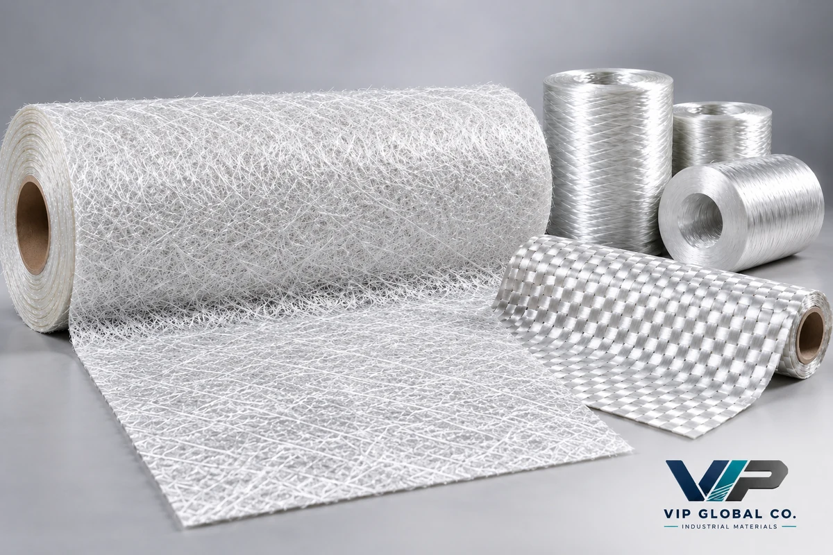Fiberglass reinforcements including chopped strand mat, woven roving and direct roving supplied by VIP Global Co.